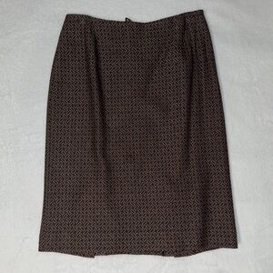 VINTAGE 90s Country Road wool pencil skirt in tan brown pattern Size 0